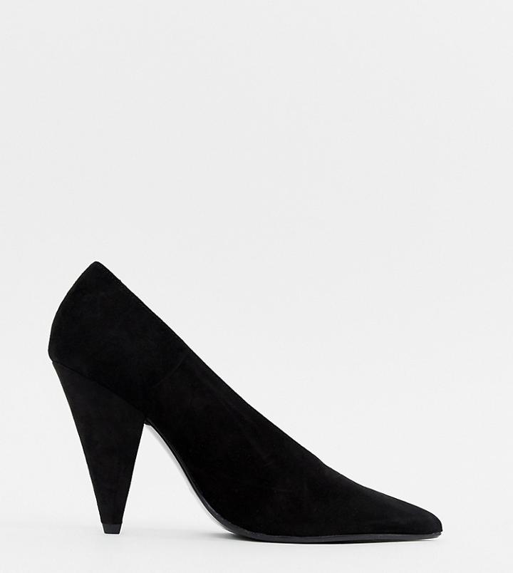 Mango Pointed Cone Heel Shoe In Black