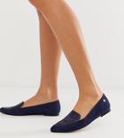 River Island Loafers With Pointed Toe In Navy - Navy