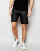 Asos Slim Chino Shorts With Coating - Black