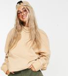 Collusion Unisex Sweatshirt In Sand-yellow