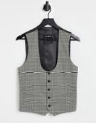 Topman Suit Suit Vest In Gray House Check-grey