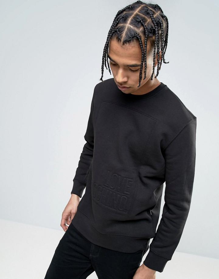 Love Moschino Quilted Logo Sweater - Black