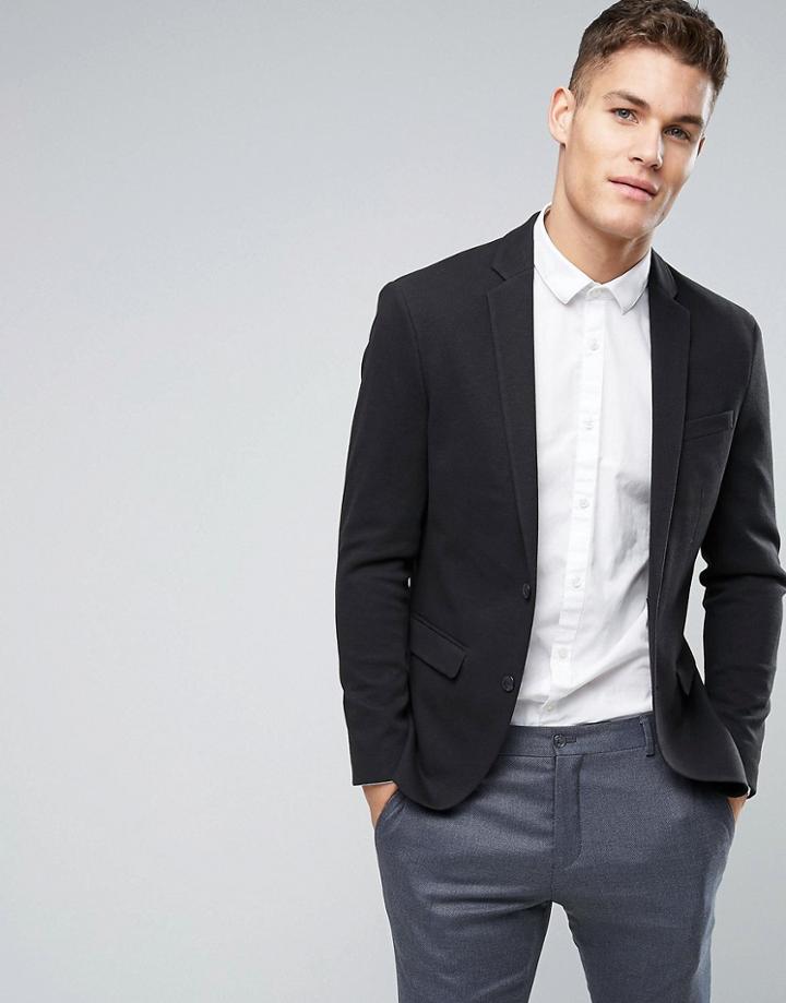 Jack & Jones Premium Slim Jersey Blazer - Black