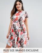 Closet Plus Floral Printed Scuba Mini Dress - Multi