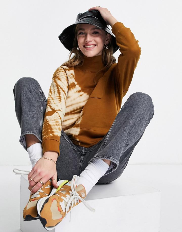Madewell Mock Neck Sweater In Tan-brown