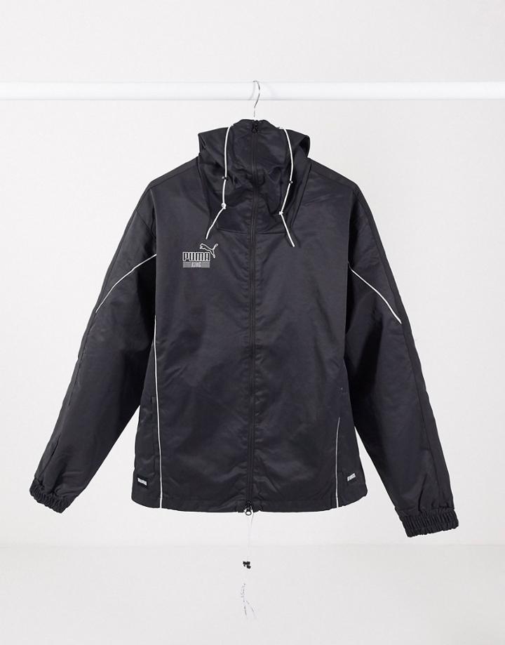 Puma King Oversized Logo Jacket In Black