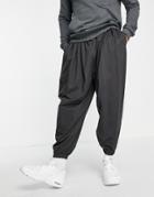 Asos Design Super Oversized Sweatpants With Deep Rib Cuff In Washed Black - Part Of A Set