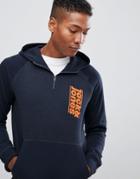 Jack & Jones Core Hoodie With Half Zip Detail - Navy