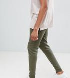 Asos Design Tall Skinny Joggers In Khaki - Green