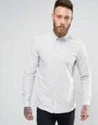 Minimum Teo Slim Buttondown Shirt Melange Slub In Slim Fit - Gray