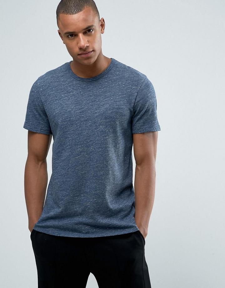 Jack & Jones Premium Slim T-shirt In Melange - Navy