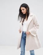 Lipsy Wrap Coat With Bell Sleeve - Tan