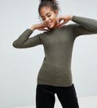 Brave Soul Tall Rosa Ribbed Crew Neck Sweater - Green
