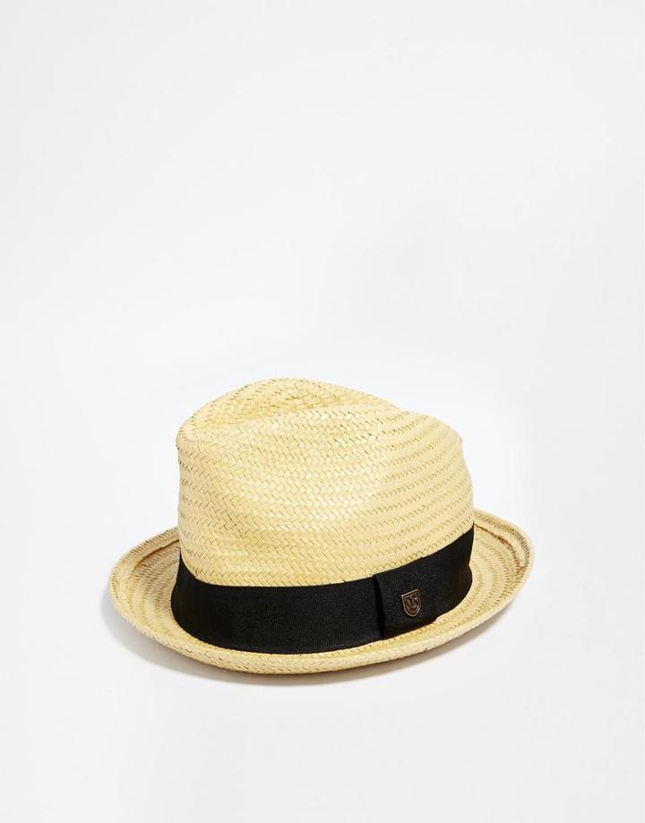 Brixton Castor Straw Fedora Hat