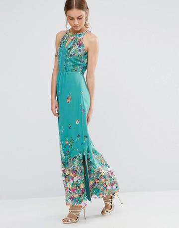 Uttam Boutique Floral Maxi Dress - Green