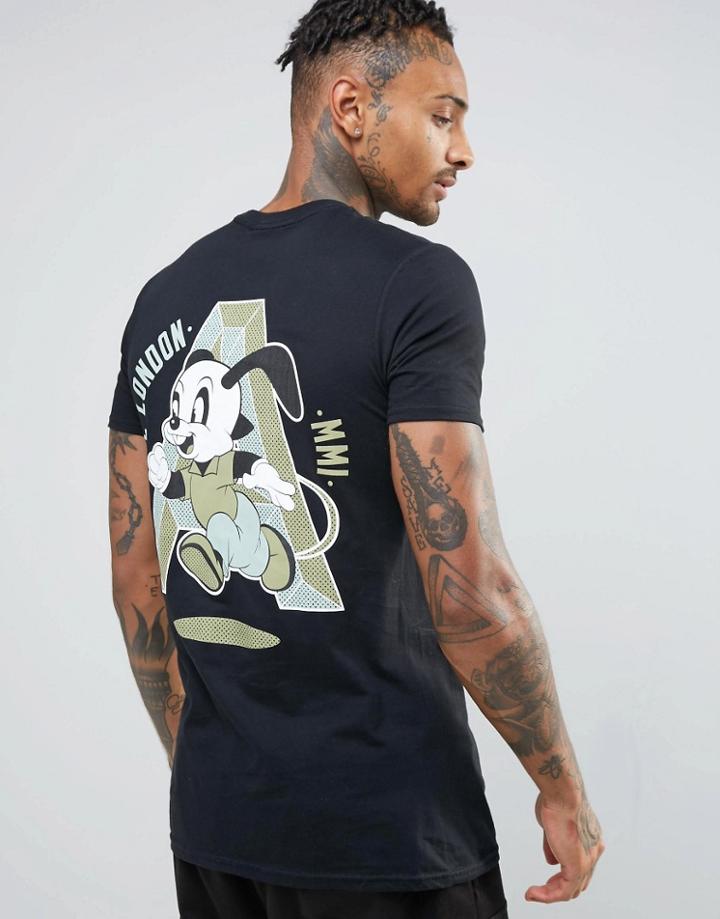 Abuze London Run Rabbit Back Print T-shirt - Black