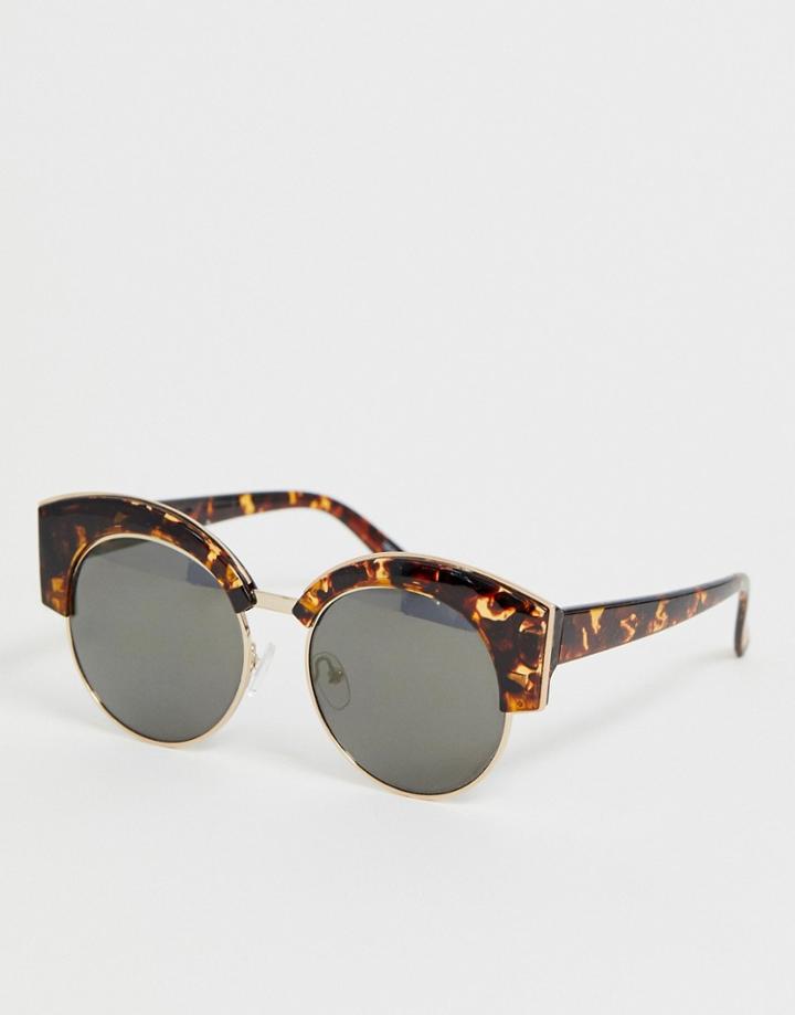 Skinnydip Dakota Tort Round Club Sunglasses-multi