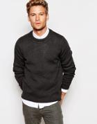 Selected Homme Knitted Sweater With Ribbed Neck - Navy
