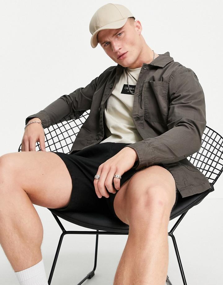 Brave Soul Worker Jacket In Light Khaki-green