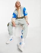 Crooked Tongues Fleece Color Blocking Sweatpants With Daisy Print In Multi - Part Of A Set