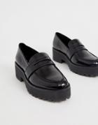 Monki Flatform Loafer In Black - Black