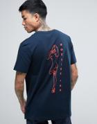 Parca T-shirt With Hotline Back Print - Navy