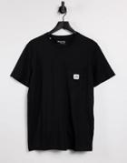 Selected Homme T-shirt With Logo Pocket In Black
