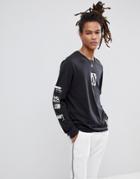 Volcom Long Sleeve T-shirt With Pixel Chest Print - Black