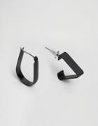 Asos Geometric Hoop Earrings In Matt Black - Black
