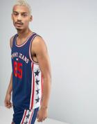 Tommy Jeans 90s Mesh Tank Basketball M4 In Dark Blue - Blue