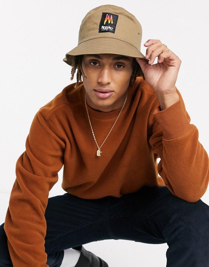 Mossimo Wide Brim Bucket Hat In Dark Khaki-green