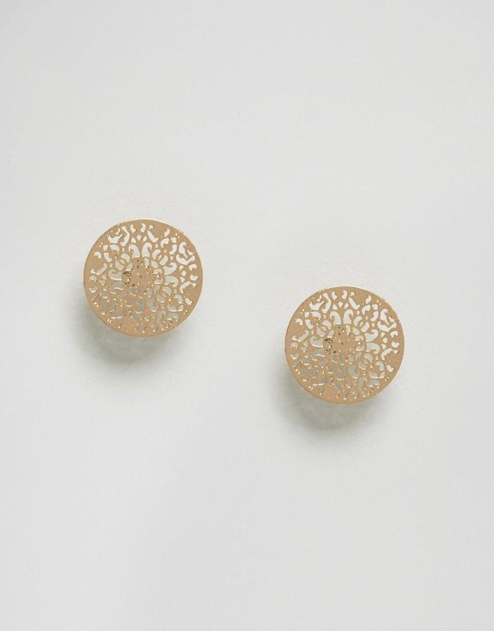 Designb London Circle Stud Earrings - Gold