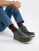 Toms Chukka Waterproof Lace Up Boots In Gray Suede - Gray