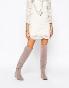 Daisy Street Gray Flat Over The Knee Boots - Gray