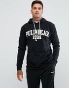 Pull & Bear Hoodie With Logo In Black - Black