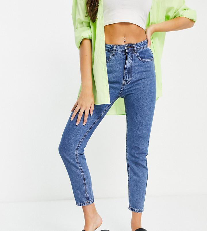 Daisy Street Mom Jeans In Indigo Denim-blues