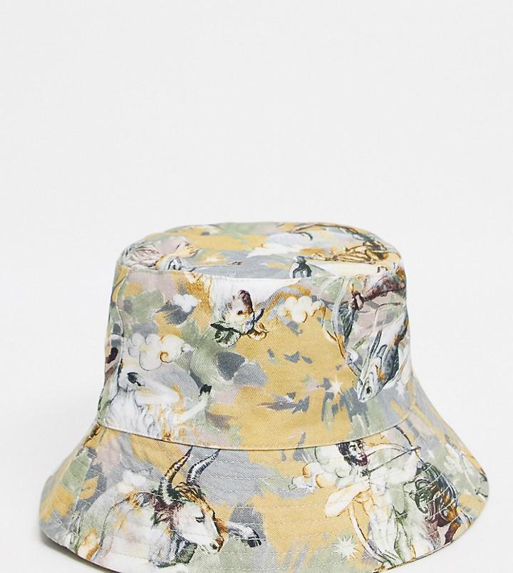 Reclaimed Vintage Inspired Bucket Hat In Horoscope Print-multi