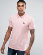 Lyle & Scott Pique Polo Regular Fit Eagle Logo In Pink Marl - Pink