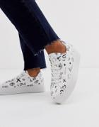 Asos Design Day Light Chunky Flatform Logo Sneakers In White