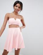Asos Design Two-piece Mini Skater Dress-pink