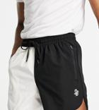 South Beach Man Spliced Polyester Shorts In Black And White-multi