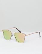 Jeepers Peepers Square Sunglasses In Rose Gold - Gold