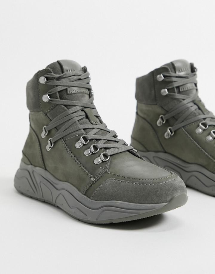 All Saints Brant Hiker Sneakers In Gray-grey