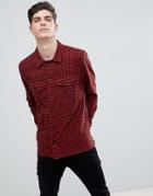 Mango Man Regular Fit Check Flannel Shirt In Red - Red