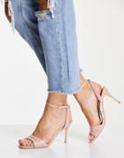 New Look Padded Strap Stiletto In Oatmeal-white