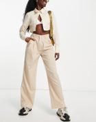 Daisy Street High Rise Tailored Wide Leg Pants - Part Of A Set-white