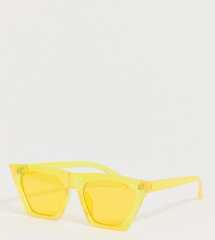 South Beach Neon Yellow Angular Sunglasses