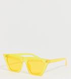 South Beach Neon Yellow Angular Sunglasses