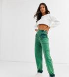 Asos Design Tall Carpenter Pants In Acid Wash Teal