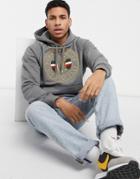 Tommy Hilfiger Icon Circle Logo Hoodie In Dark Gray Heather-grey